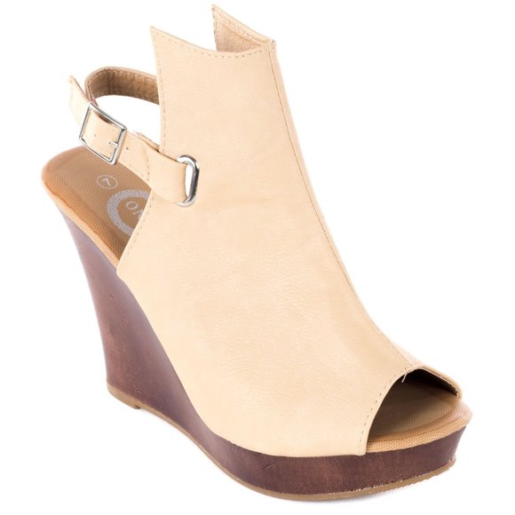 ONE Shoes - Women's Wedge Sandals, Beige